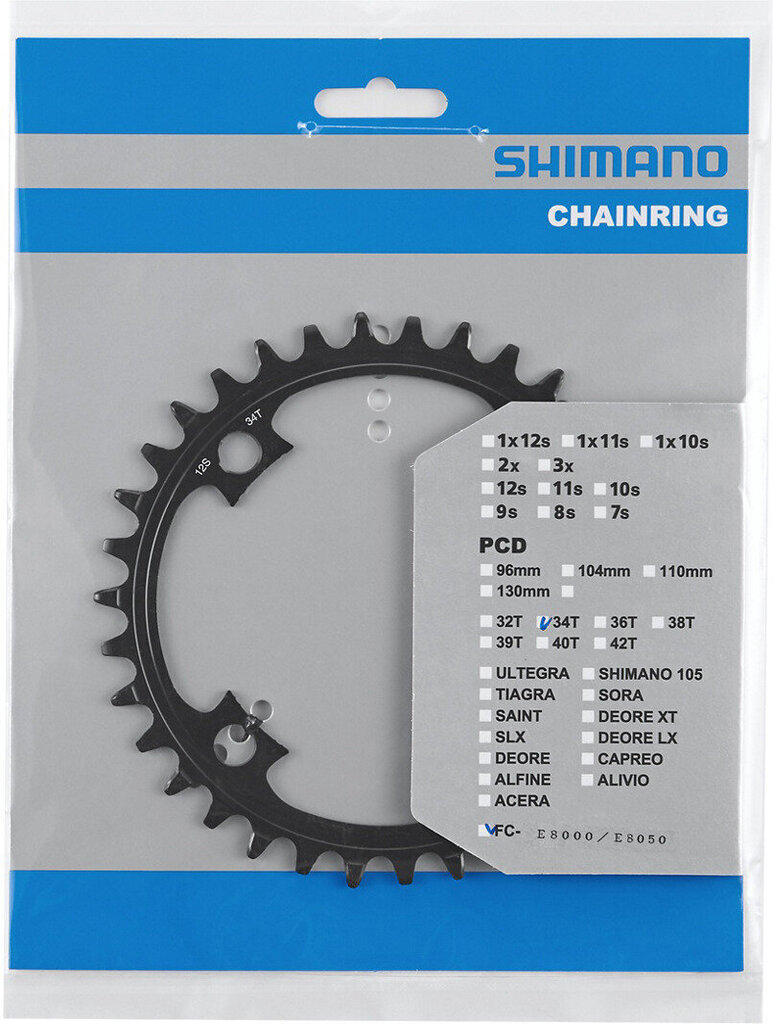 Esihammasratas Shimano 34T, BCD 104 mm, 12-käiguline цена и информация | Muud jalgratta varuosad | hansapost.ee