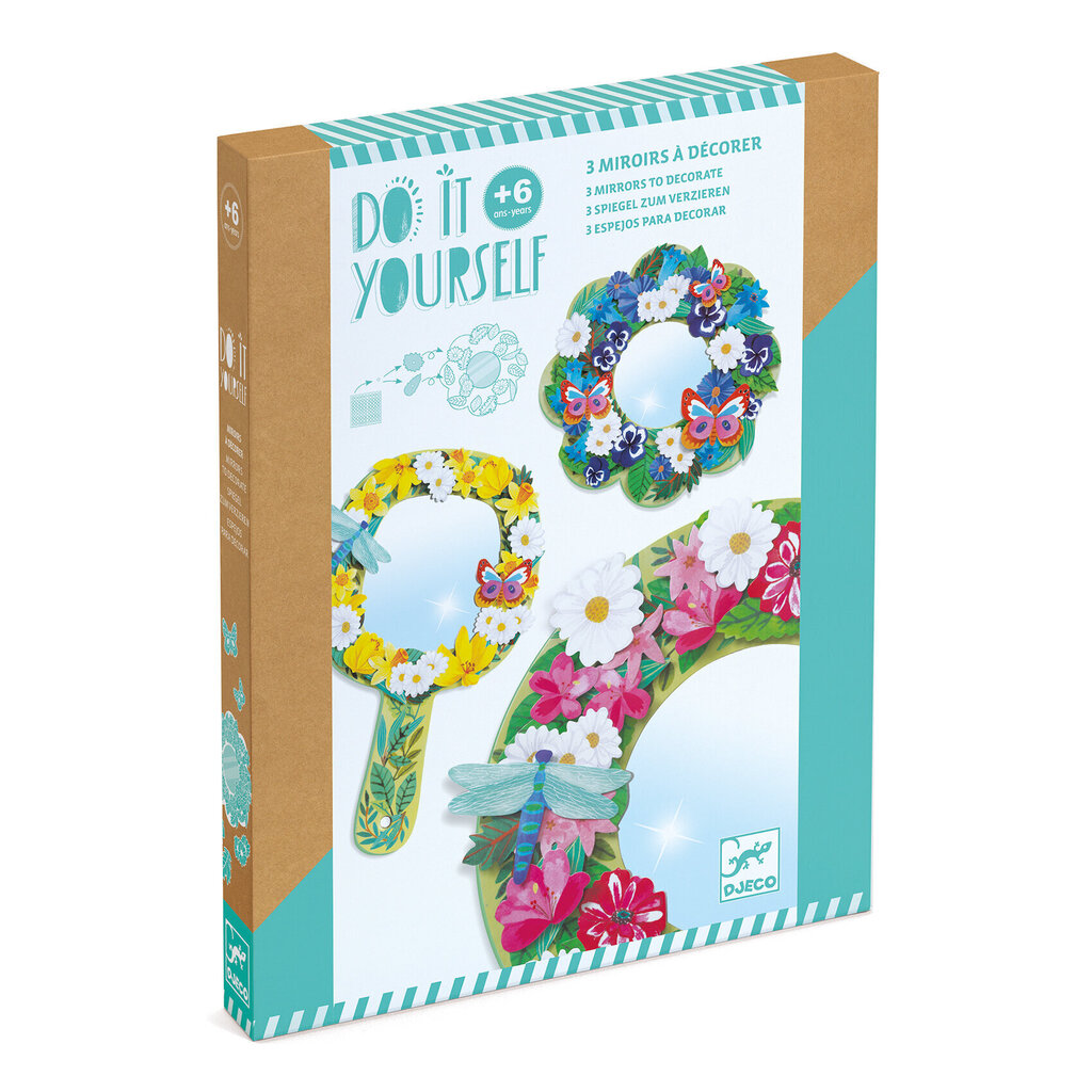 Loominguline komplekt DIY Tee ise - Peeglid - ilusad lilled, Djeco DJ07908 hind ja info | Arendavad laste mänguasjad | hansapost.ee