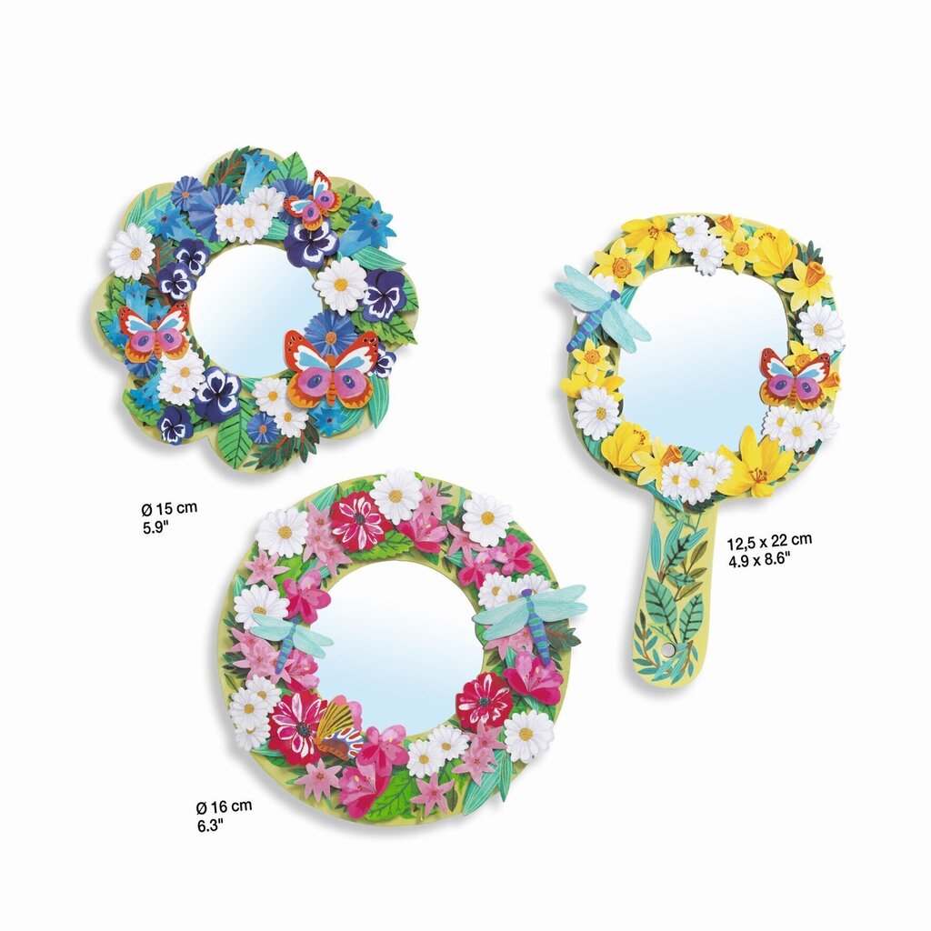 Loominguline komplekt DIY Tee ise - Peeglid - ilusad lilled, Djeco DJ07908 hind ja info | Arendavad laste mänguasjad | hansapost.ee