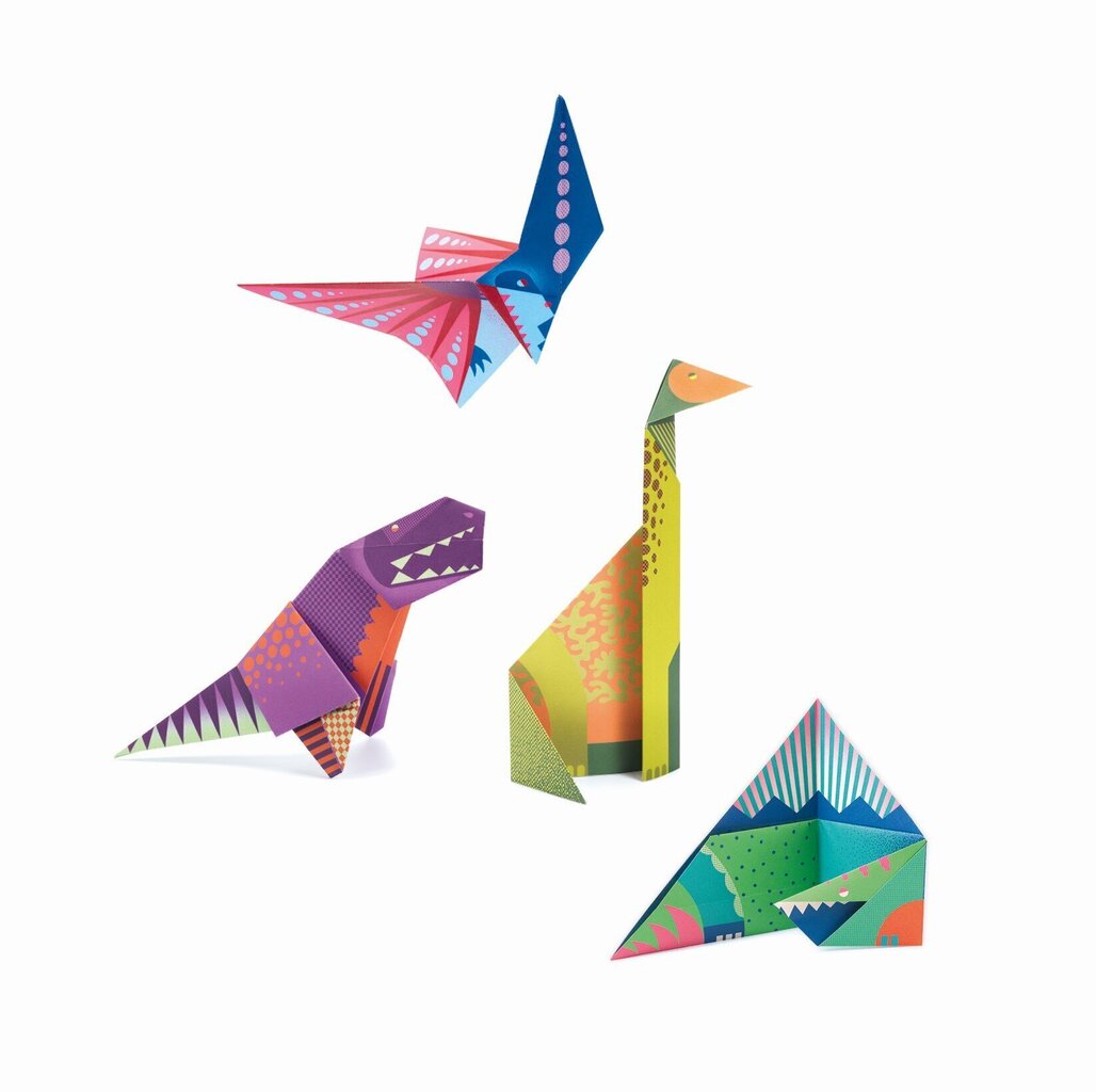 Origami paberid - Dinosaurused, Djeco, DJ08758 цена и информация | Arendavad laste mänguasjad | hansapost.ee
