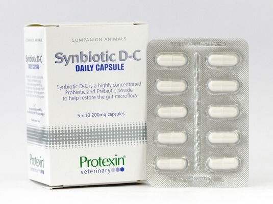 Toidulisand koertele ja kassidele Protexin Synbiotic Dc, 200 mg, 50 kaps. hind ja info | Vitamiinid ja parasiiditõrje | hansapost.ee