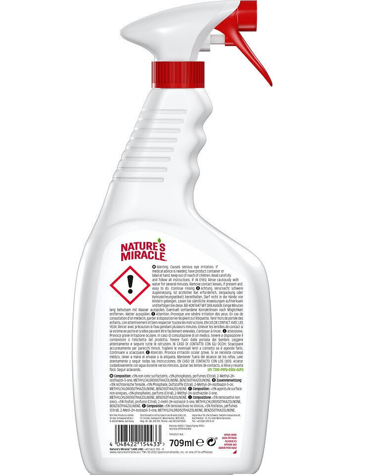 Toode igapäevase kassi mustuse eemaldamiseks Nature's Miracle Stain&Odour, 709 ml hind ja info | Hooldus/grooming | hansapost.ee