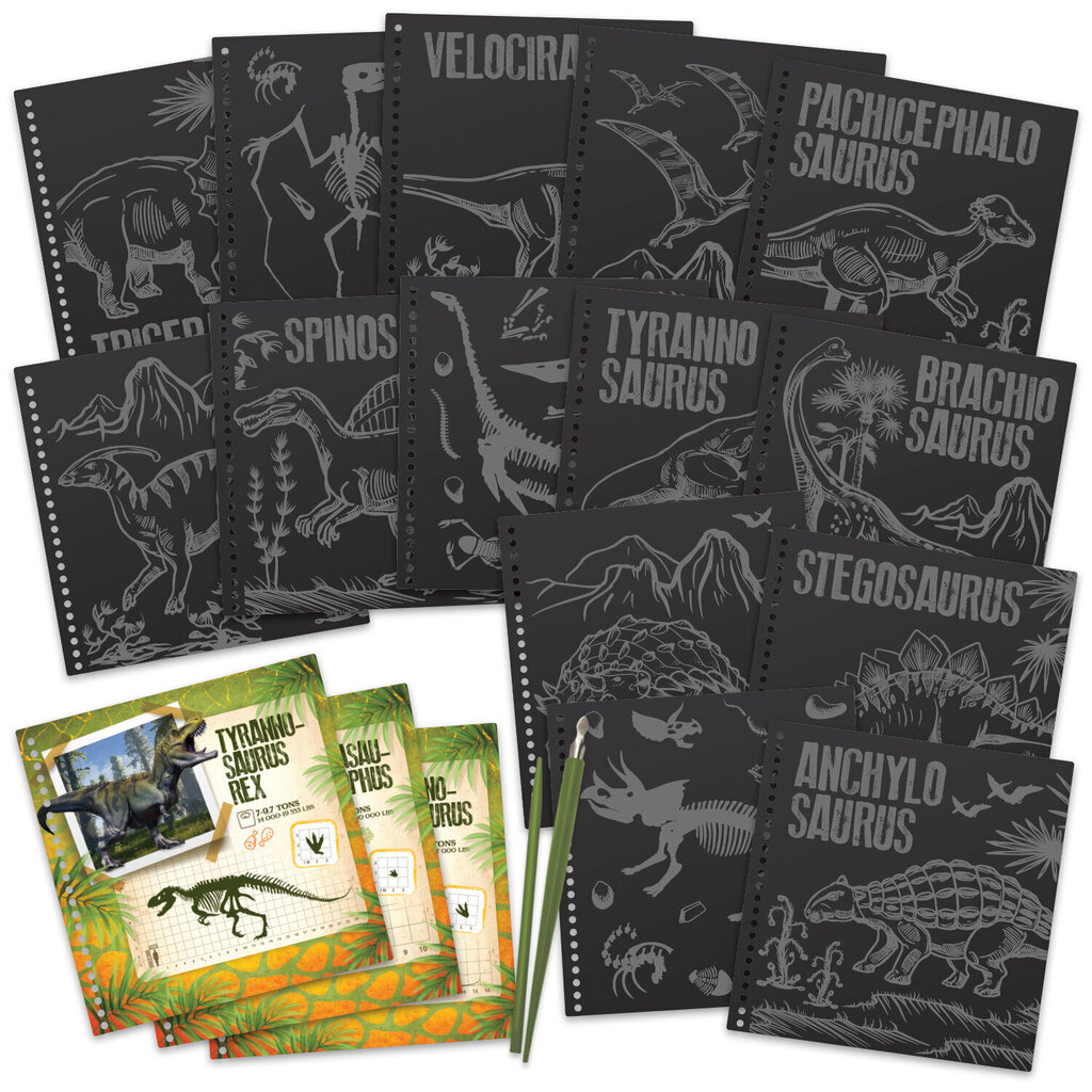 Loominguline raamat Dinos Art Scratch & Sketch, 15201 цена и информация | Arendavad laste mänguasjad | hansapost.ee