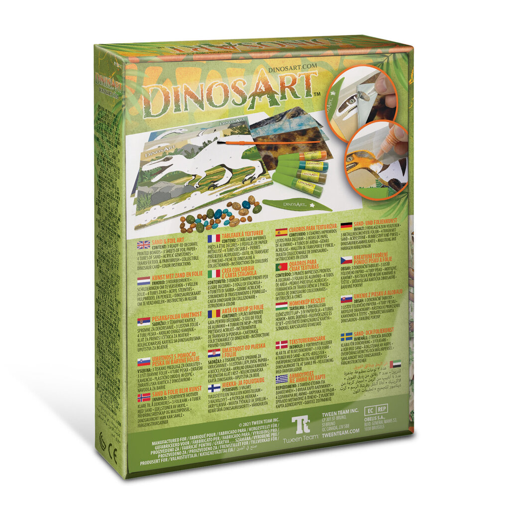 Loominguline komplekt Dinosart Sand & Foil Art, 15011 hind ja info | Kunstitarbed, voolimise tarvikud | hansapost.ee