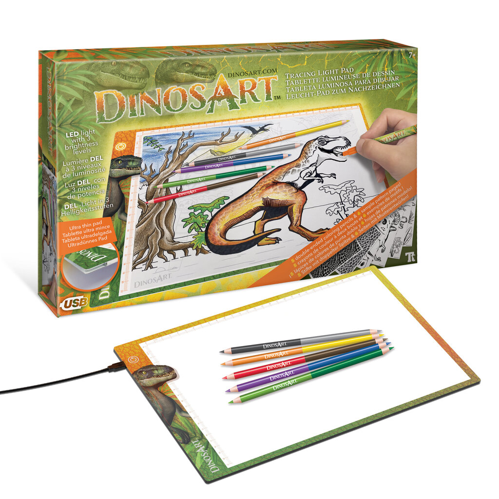Loominguline komplekt Dinosart Tracing Light Pad, 15151 цена и информация | Arendavad laste mänguasjad | hansapost.ee