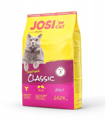 Kuivtoit Josera JosiCat Classic steriliseeritud kassidele, 650 g hind ja info | Kassi kuivtoit ja kassikrõbinad | hansapost.ee