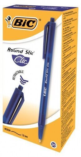 Pastapliiats BIC Round Stic Clic Blue, 20 tk 379640 цена и информация | Kirjutusvahendid | hansapost.ee