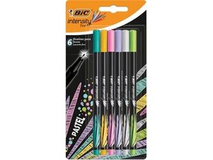 Набор ручек Bic FineLiners Intensity Fine Pastel, 0,4 мм, набор из 6 цветов 498334 цена и информация | Письменные принадлежности | hansapost.ee