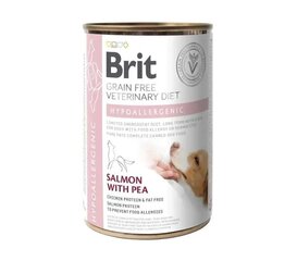 Brit Veterinary Diet Hypoallergenic с лососем и горошком, 6х400 г цена и информация | Сухой корм для собак | hansapost.ee