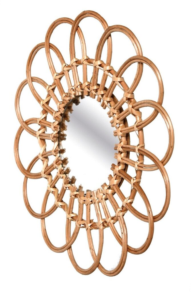 BOHO STYLE MIRROR, DIAMETER 46CM, FLOWER SHAPE, NATURAL COLOR цена и информация | Peeglid | hansapost.ee