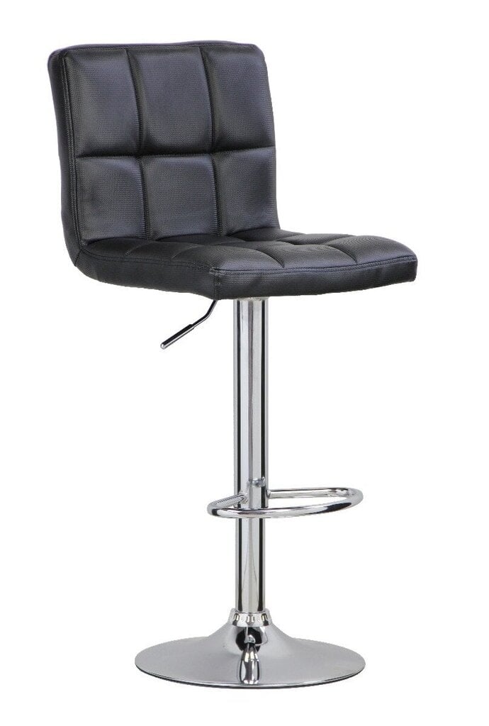 Kappa bar stool, black, dim: 42X36.5/43X93.5X116, chrome base цена и информация | Köögitoolid, söögitoolid | hansapost.ee