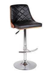 Gemini bar stool, dimensions 48X51X91/112CM, base chrome, black цена и информация | Стулья для кухни и столовой | hansapost.ee