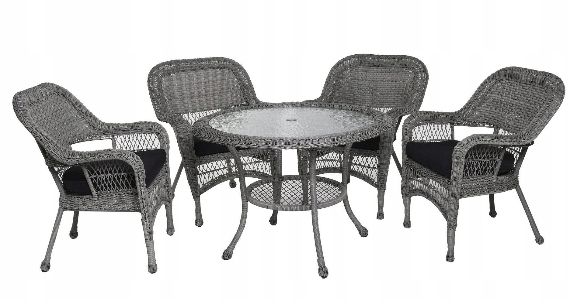 Garden furniture round table 4 rattan chairs цена и информация | Välimööbli komplektid | hansapost.ee