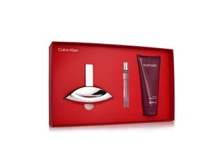 Подарочный набор Calvin Klein Euphoria для женщин: парфюм EDP, 100 мл + EDP MINI, 10 мл + лосьон для тела, 200 мл цена и информация | Женские духи | hansapost.ee