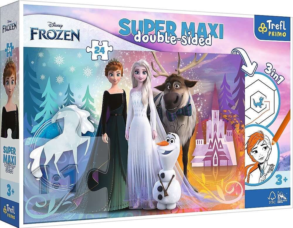 Kahepoolne puzzle Trefl Frozen 24 tükki цена и информация | Pusled lastele ja täiskasvanutele | hansapost.ee