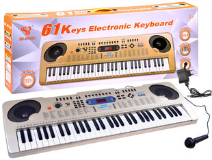 Синтезатор с микрофоном SD-6111A, 61 клавиша золото цена и информация | Развивающие игрушки для детей | hansapost.ee