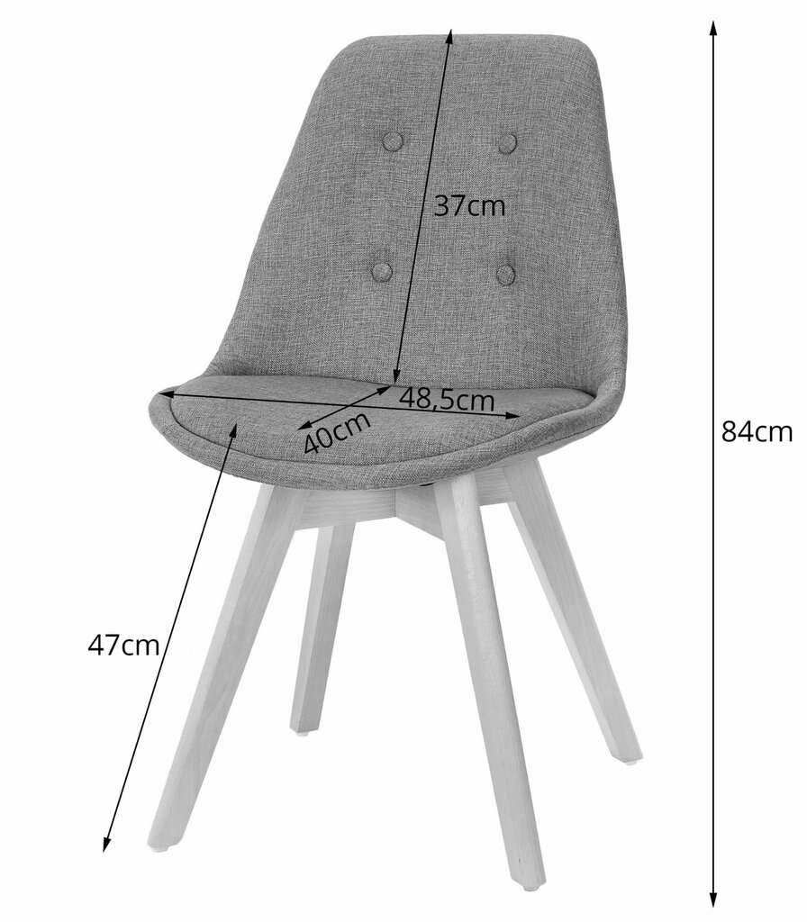 2-tooli komplekt Nori, must/pruun hind ja info | Köögitoolid, söögitoolid | hansapost.ee