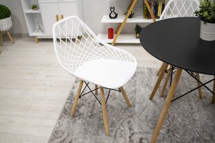 3-tooli komplekt Sakai, valge/pruun цена и информация | Стулья для кухни и столовой | hansapost.ee