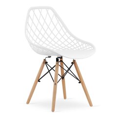 3-tooli komplekt Sakai, valge/pruun цена и информация | Стулья для кухни и столовой | hansapost.ee