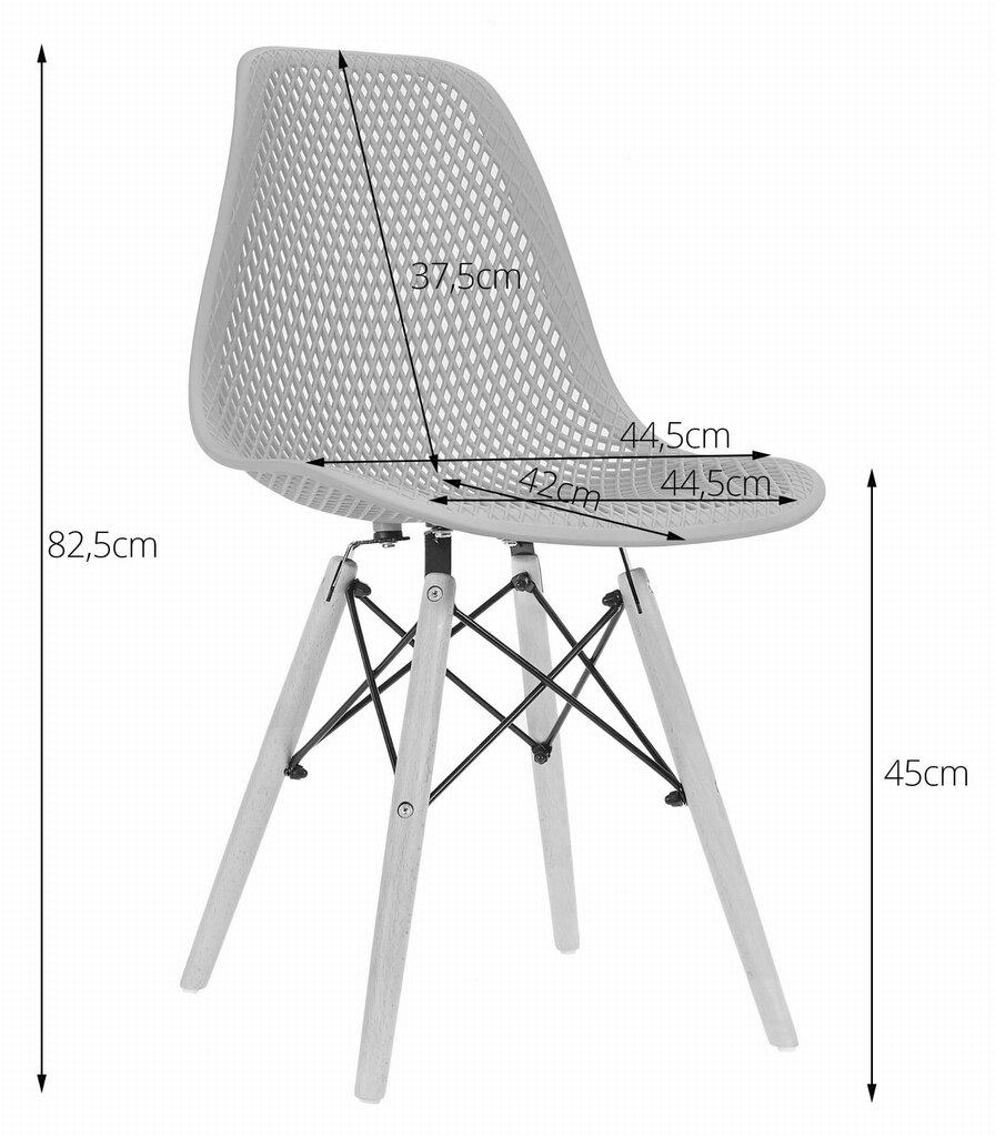 2-tooli komplekt Maro, valge hind ja info | Köögitoolid, söögitoolid | hansapost.ee