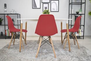2-tooli komplekt punane/pruun hind ja info | Köögitoolid, söögitoolid | hansapost.ee