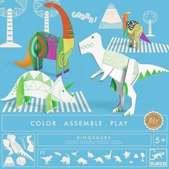 Värvi-Pane kokku-Mängi Djeco Dinosaurused цена и информация | Развивающие игрушки для детей | hansapost.ee