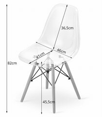Набор из 2 стульев Osaka, белый/коричневый цена и информация | Стулья для кухни и столовой | hansapost.ee