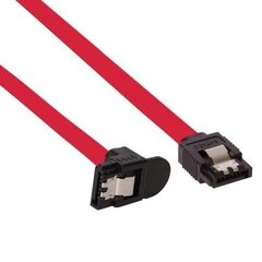 Kaabel Intos InLine SATA III, 90°, 75 cm, punane цена и информация | Кабели и провода | hansapost.ee