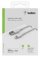 USB кабель Belkin Boost Charge USB-A to Lightning 1m белый цена и информация | Кабели для телефонов | hansapost.ee