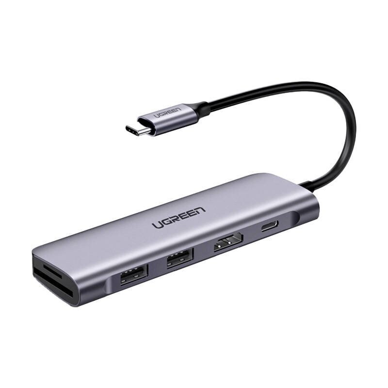 Adapter HUB UGREEN CM195 USB-C to HDMI, 2x USB-A 3.0, SD|TF, PD hind ja info | USB adapterid ja jagajad | hansapost.ee