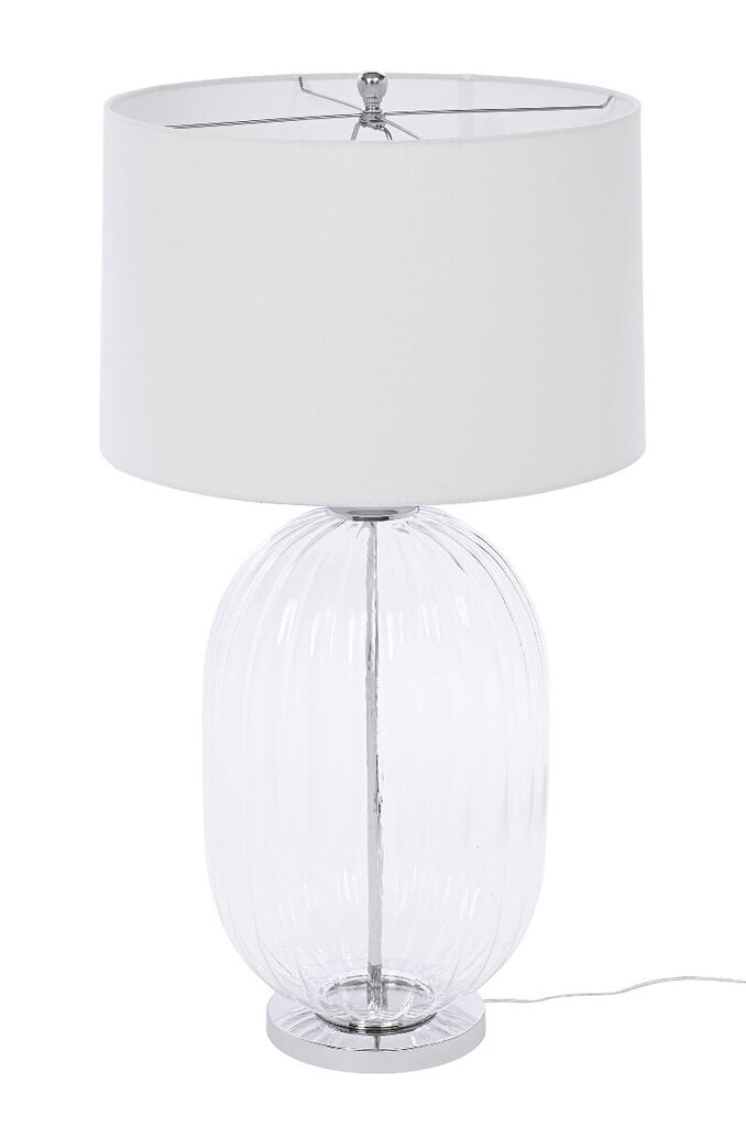 TABLE LAMP BERRY H99CM CREAM SHADE TRANSPARENT GLASS METAL CHROME hind ja info | Laualambid | hansapost.ee