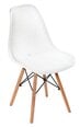 Hugo White Chair, PP, Wooden Legs, Dimensions 46x54x44/82