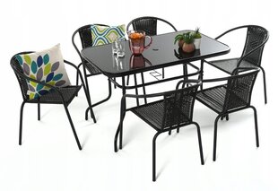 Garden set table + 6 chairs black hind ja info | Välimööbli komplektid | hansapost.ee