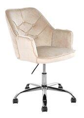 Swivel office armchair beige velor chrome base hind ja info | Kontoritoolid | hansapost.ee