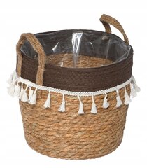 Decorative basket woven natural seagrass S цена и информация | Ящики для рассады | hansapost.ee