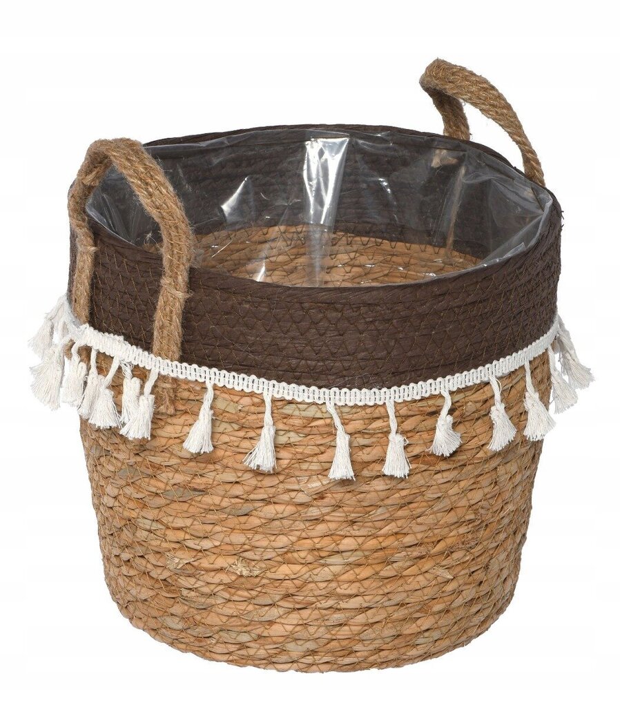 Decorative basket woven natural seagrass S цена и информация | Lillepotid | hansapost.ee