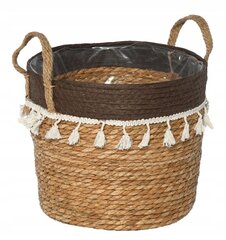 Decorative woven basket natural seagrass M hind ja info | Sisustuselemendid | hansapost.ee