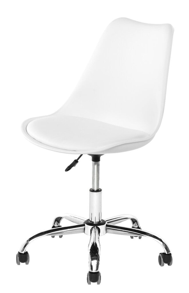 Diego Swivel Office Armchair With Pu Cushion, 47.5x45x79/89cm, Metal Base, White цена и информация | Kontoritoolid | hansapost.ee