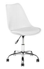 Diego Swivel Office Armchair With Pu Cushion, 47.5x45x79/89cm, Metal Base, White цена и информация | Офисные кресла | hansapost.ee