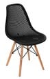 Hugo Black Chair, PP, Wooden Legs, Dimensions 46x54x44/82