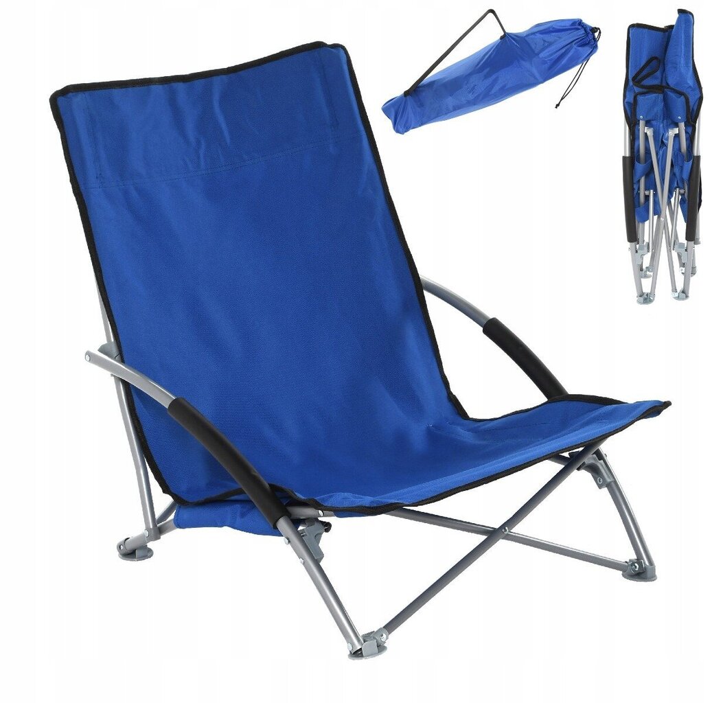 Folding blue tourist beach lounger hind ja info | Aiatoolid, rõdutoolid | hansapost.ee