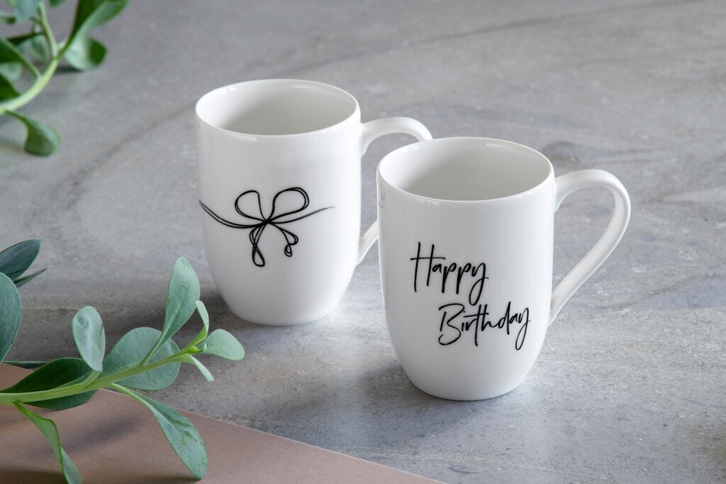 Tasside komplekt Villeroy & Boch Statement Happy Birthday, 2-osaline, 280 ml hind ja info | Klaasid, kruusid ja kannud | hansapost.ee