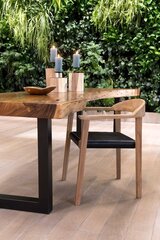 CHAIR VOLTA EDGE 63X58X76CM TEAK STRING BLACK цена и информация | Садовые стулья, кресла, пуфы | hansapost.ee