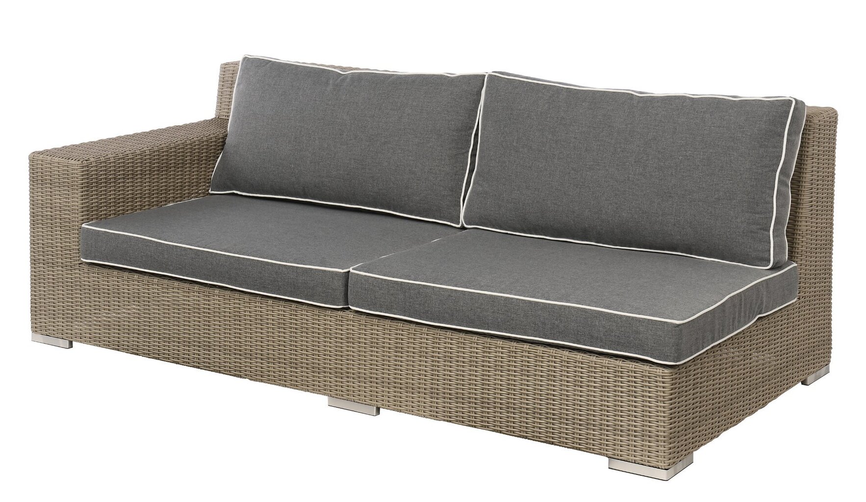 SOFA CLOUD 2-SEATER RIGHT 200X100X75 BRIGHT GREY PILLOW GREY цена и информация | Aiatoolid, rõdutoolid | hansapost.ee