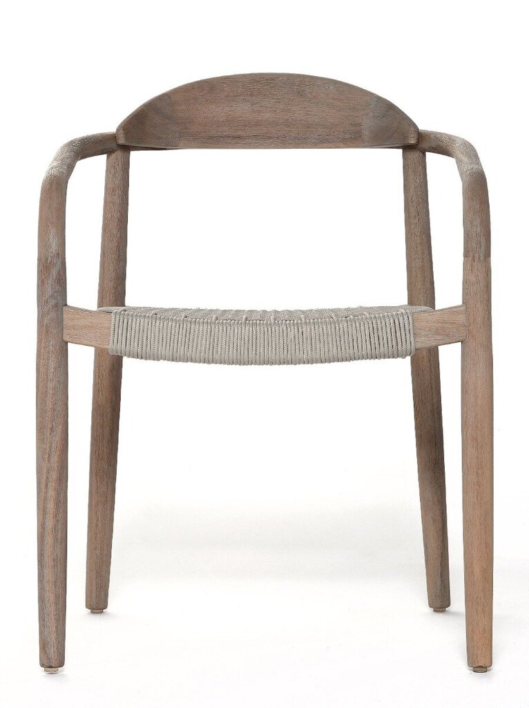 CHAIR JAVI 57X51X76CM ACACIA BRUSHED GRAY, BEIGE STRING цена и информация | Aiatoolid, rõdutoolid | hansapost.ee