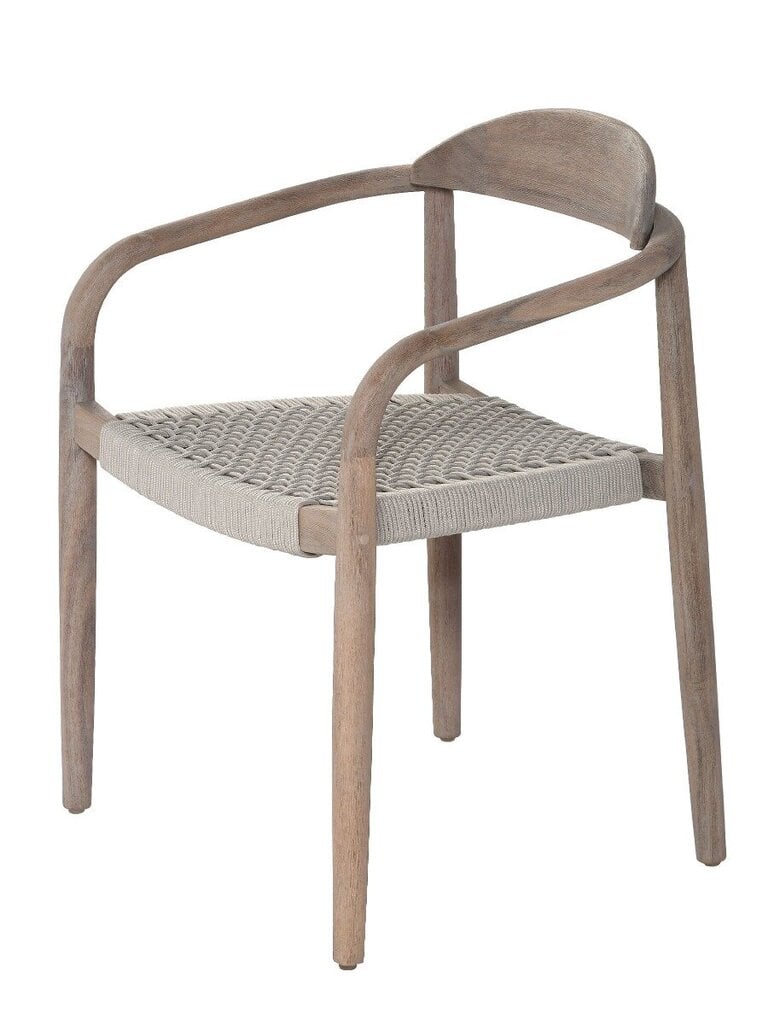 CHAIR JAVI 57X51X76CM ACACIA BRUSHED GRAY, BEIGE STRING цена и информация | Aiatoolid, rõdutoolid | hansapost.ee