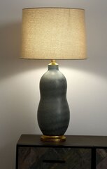 TABLE LAMP MUD 19X19X52CM WITH SHADE 39X39X28CM FLAX BEIGE, CERAMICS GREY MAT hind ja info | Laualambid | hansapost.ee