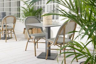 CHAIR TEO 49X57X88CM ALUMINUM BAMBOO EKORATTAN GRAY WHITE price and information | Garden chairs, balcony chairs | hansapost.ee