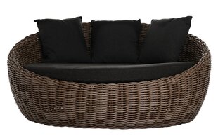 DAY BED MAJE NATURAL 186X183X90CM ECO-RATTAN SMOKE NATURAL 10MM, PILLOW SUNPROOF BLACK price and information | Aiatoolid, rõdutoolid | hansapost.ee