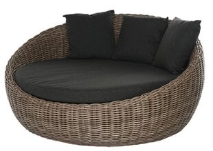 DAY BED MAJE NATURAL 186X183X90CM ECO-RATTAN SMOKE NATURAL 10MM, PILLOW SUNPROOF BLACK hind ja info | Aiatoolid, rõdutoolid | hansapost.ee